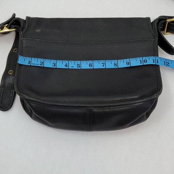 Vintage Coach black leather crossbody bag  purse - Picture 9 of 12